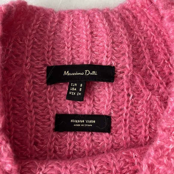 Massimo Dutti Italian Yarn knit sweater Wool Blend Pink S - Picture 8 of 15